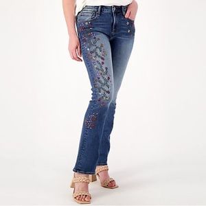 Driftwood Jeans Kelly Bootcut Embroidered Jean- Strawberry 🍓